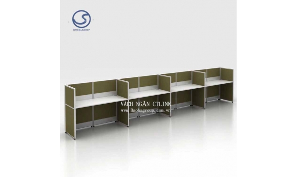 Vách ngăn bàn làm việc bọc nỉ 04 nhân viên